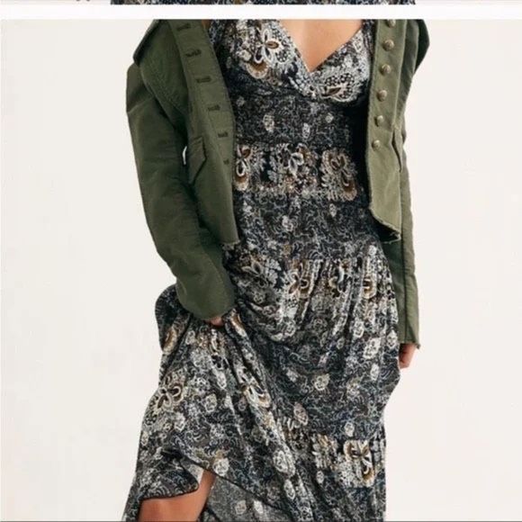 Let's Smock About It Black Floral Print Tiered Maxi Slip Dress - Picture 10 of 16